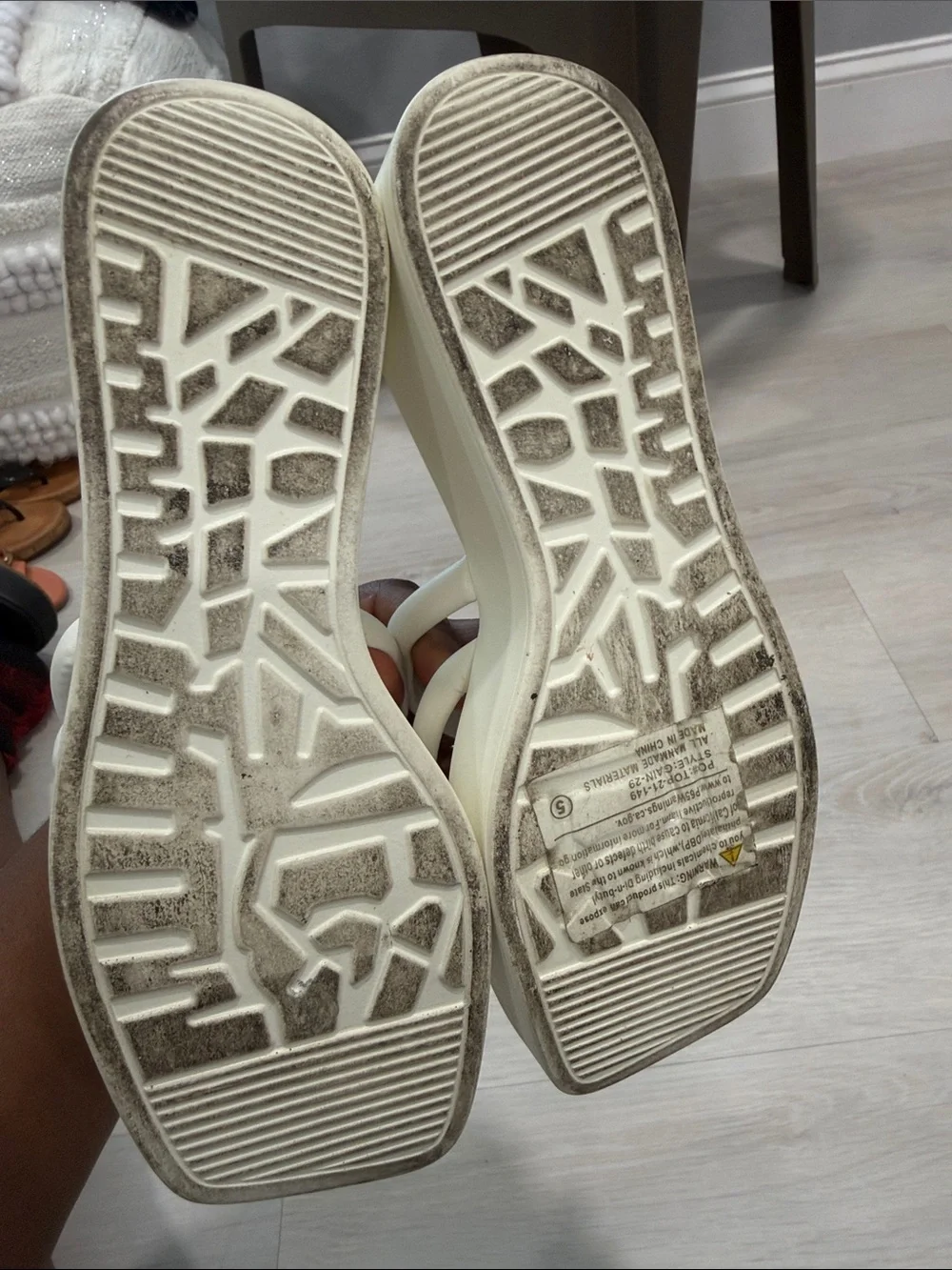 Forever White Strappy Square Toe Slide Sandals